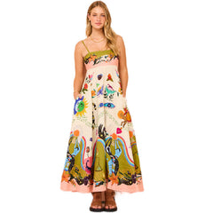 Sling Graffiti Printing Sleeveless Swing Dress