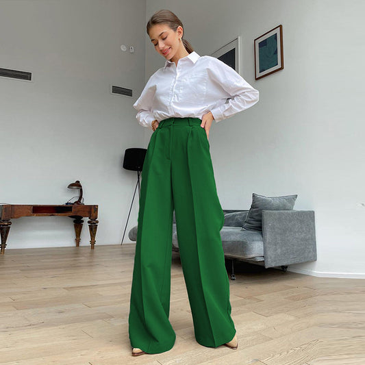 High Waist Loose Casual Trousers Draping Suit Pants