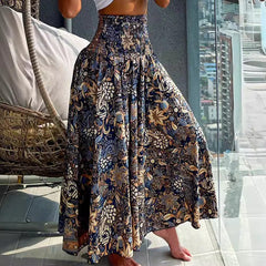 Floral Printed Waist-Controlled Wide Leg Pants