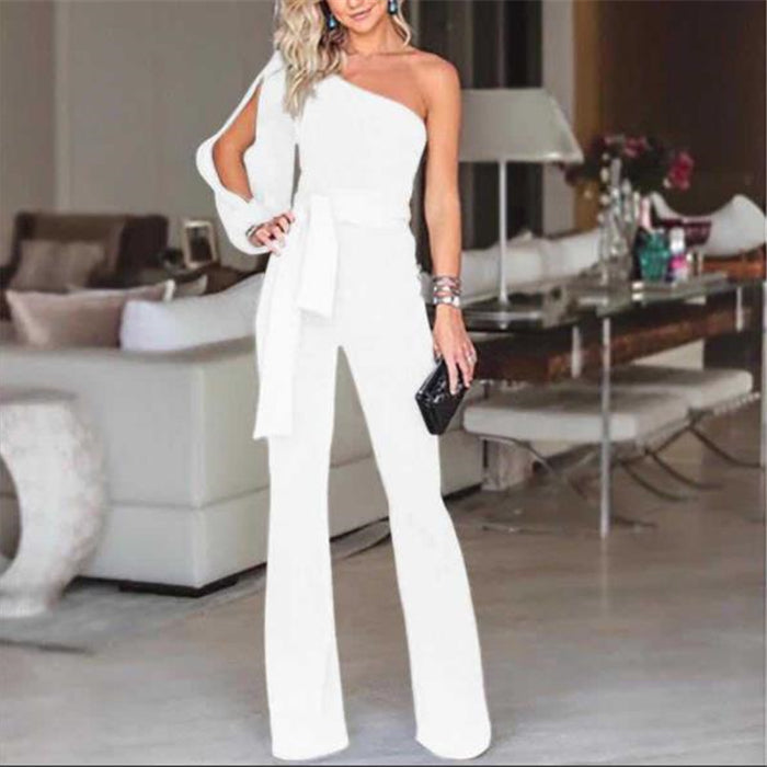 off-shoulder asymmetric women's jumpsuit