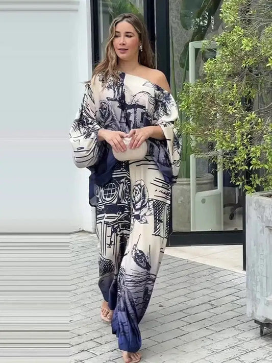 Long Sleeve Top High Waist Casual Pants Suit