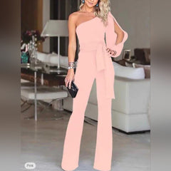 off-shoulder asymmetric women's jumpsuit