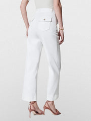 Tummy Control Twill Cropped Wide Leg Pant [First Order 5% off-CODE:NEW5]