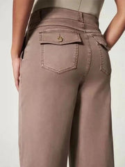 Tummy Control Twill Cropped Wide Leg Pant [First Order 5% off-CODE:NEW5]