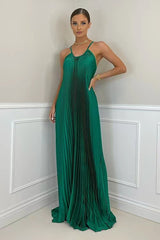 Fold Long Halter Dress