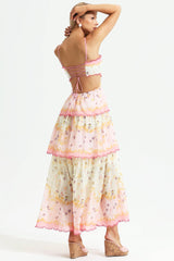 ZimmermaN Floral Cami Tiered Ruffle Hem Backless Maxi Dress