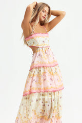 ZimmermaN Floral Cami Tiered Ruffle Hem Backless Maxi Dress