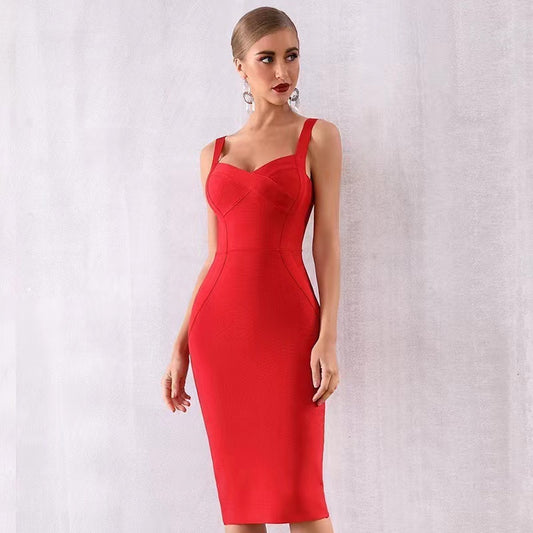 Meadow Bandage Mini Dress - Red