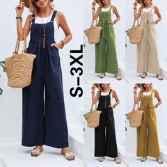 Solid Color Suspender Trousers