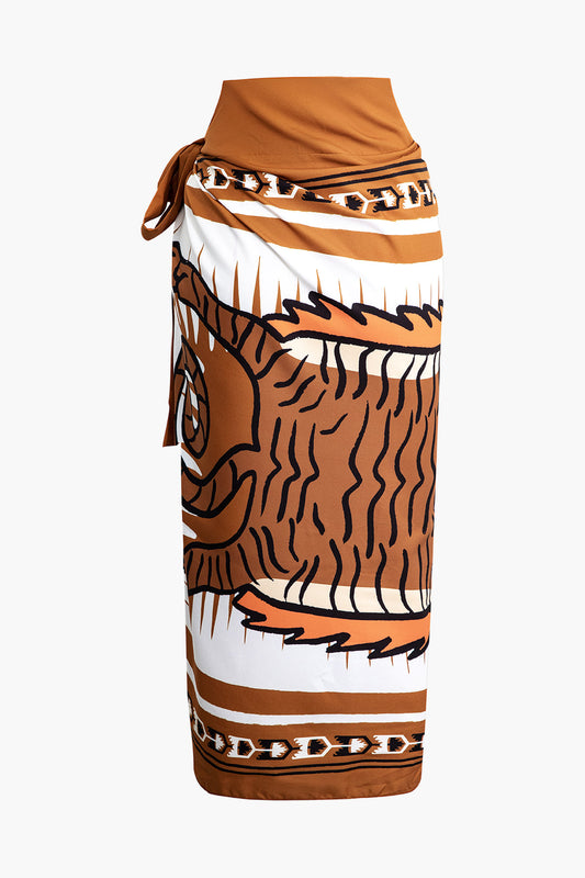 Abstract Print Knot Maxi Skirt