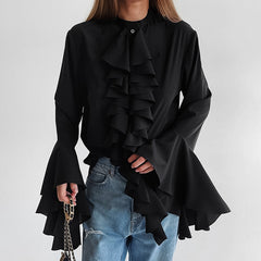 Ruffled Long Sleeve Shirt