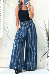 Printed Wide-Leg Pants Casual Pants Trousers