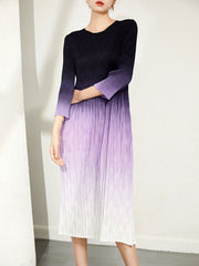 Pleated Gradient Dress