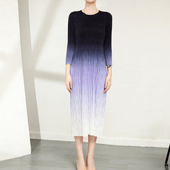 Pleated Gradient Dress