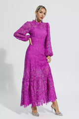 Julieta Purple Cut Out Long Sleeve Dress