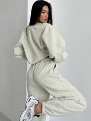 Sports Gray Suit Sweatshirt and Sweatpants