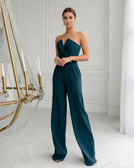 Jumpsuit Slant Mid-Waist Temperament Commute Jumpsuit