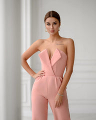 Jumpsuit Slant Mid-Waist Temperament Commute Jumpsuit