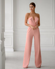 Jumpsuit Slant Mid-Waist Temperament Commute Jumpsuit