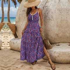 Floral Vacation Style Strap Dress