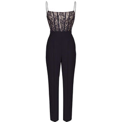 Lace Spaghetti Straps Sleeveless Jumpsuit