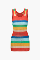 Contrast Hollow Out Tank Mini Dress