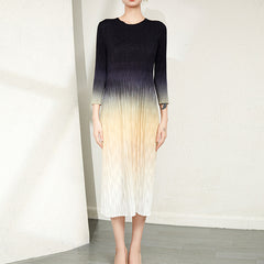 Pleated Gradient Dress