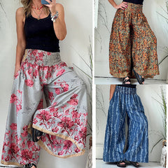 Printed Wide-Leg Pants Casual Pants Trousers