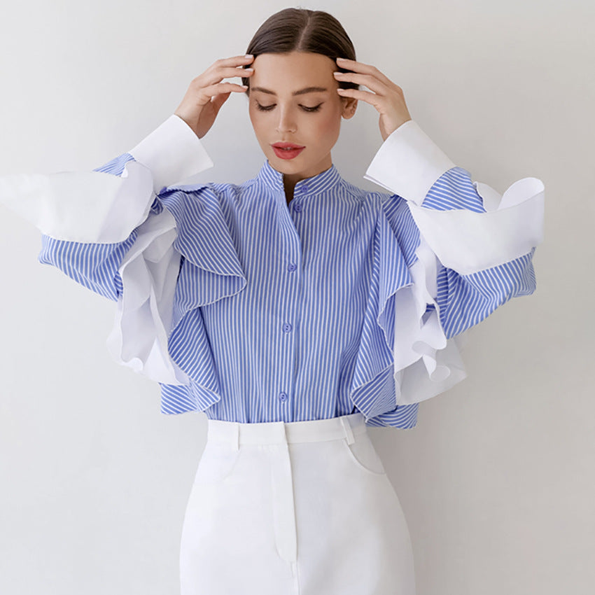 Ruffled Shirt Long Sleeve