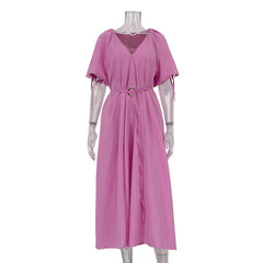 VCollar Puff Sleeve Dress