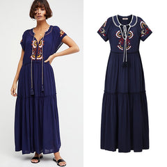 Embroidery Loose Long Dress