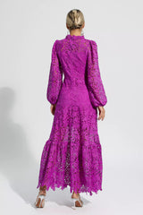 Julieta Purple Cut Out Long Sleeve Dress