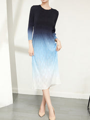 Pleated Gradient Dress