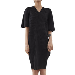 Women's Pleated Batwing Sleeve Dress