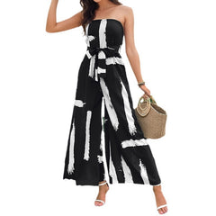 Printed Tube Top Jumpsuit