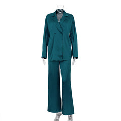 Fashion Casual Draping Satin Suit Pants Two-Piece Women's Clothing High-End Wholesale