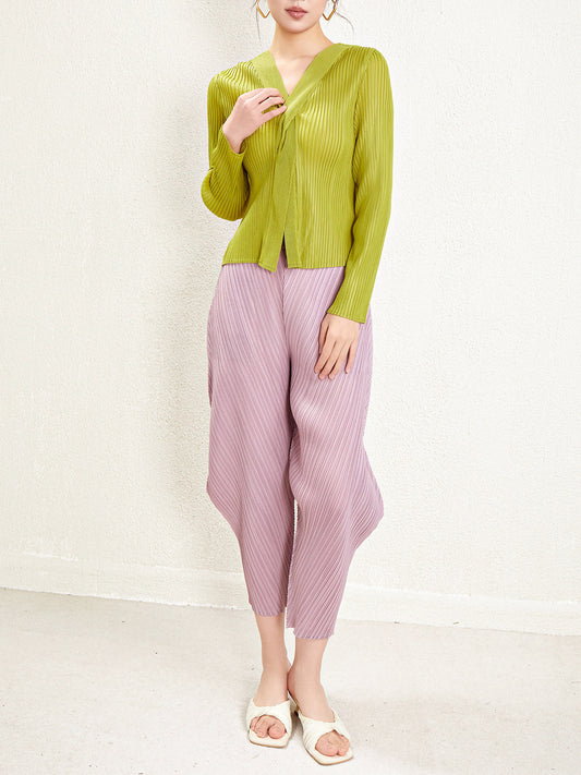 Tapered Pants Pleated Cropped Pants Pleated Wide-Leg Trousers