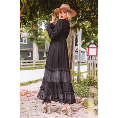 VCollar Elegant Casual Loose Beautiful Goddess Vacation Dress