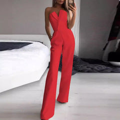 Jumpsuit Slant Mid-Waist Temperament Commute Jumpsuit