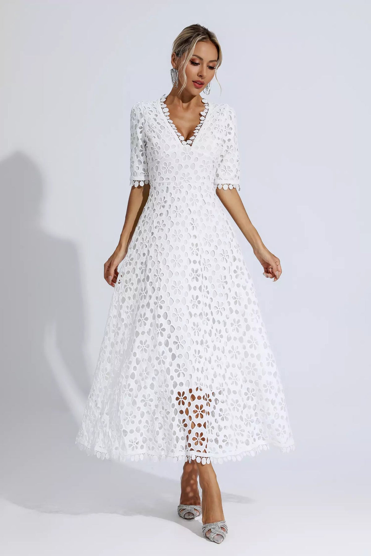 Adelina White Cutout Maxi Dress