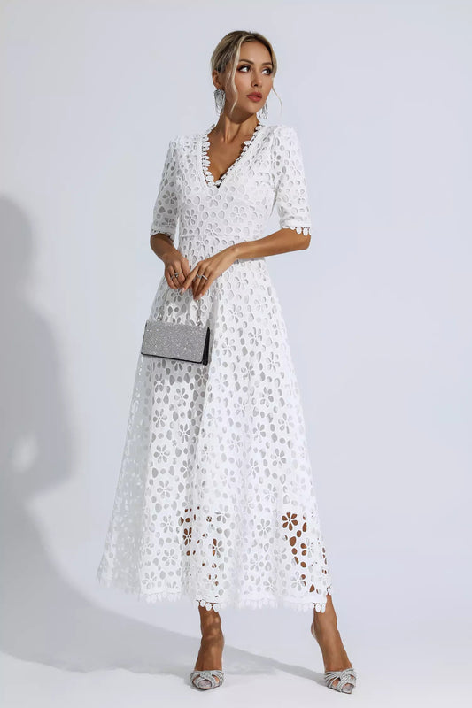 Adelina White Cutout Maxi Dress