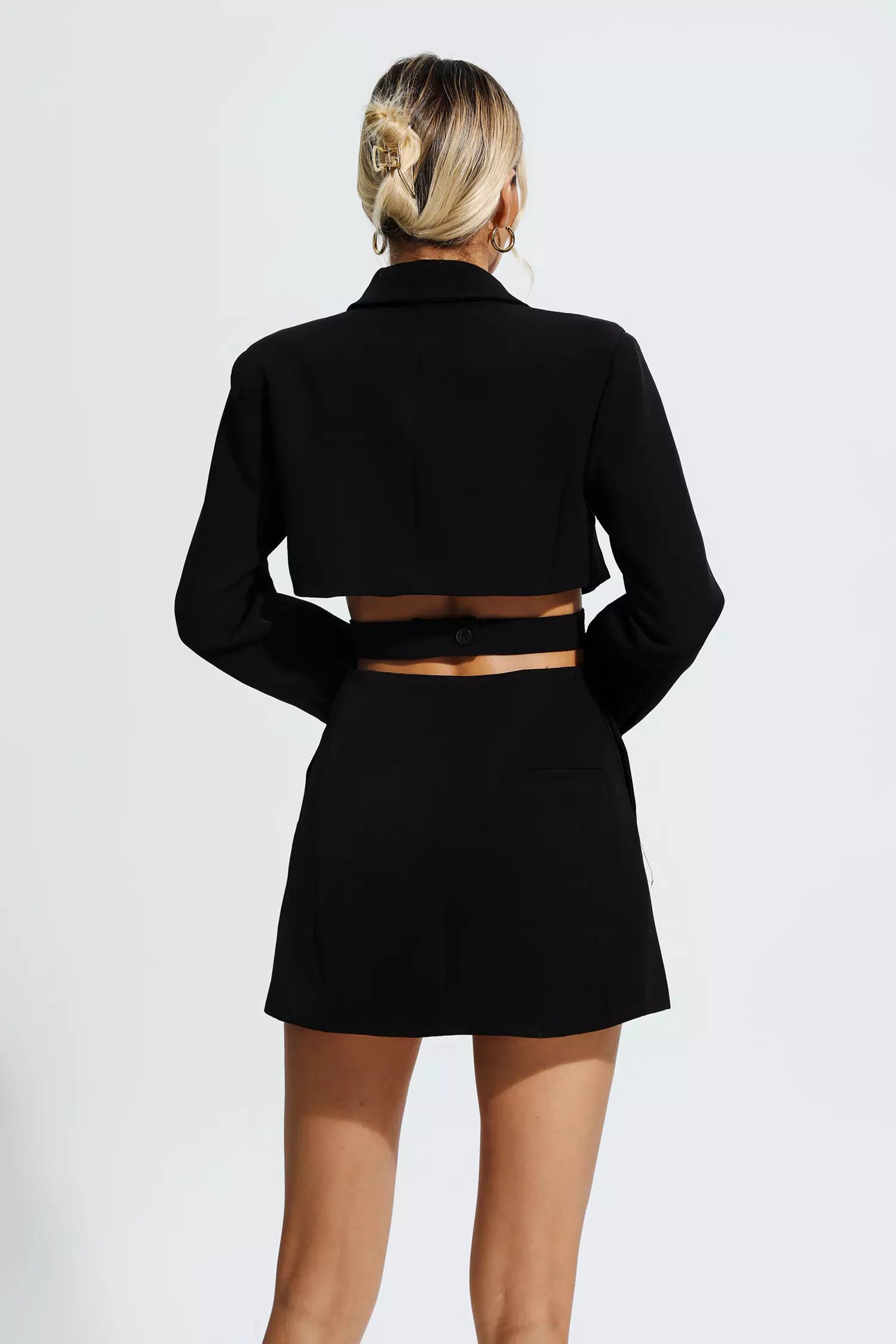 Adley Black Hollow Out Blazer Mini Dress