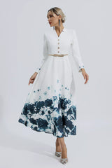 Angie White Printed Floral Maxi Dress