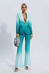 Anya Gradient Green Blazer Set