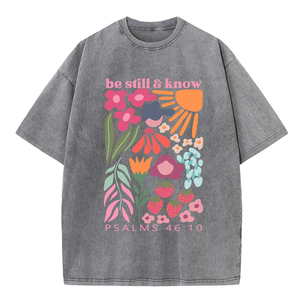 Be Still And Know Christian Washed T-Shirt