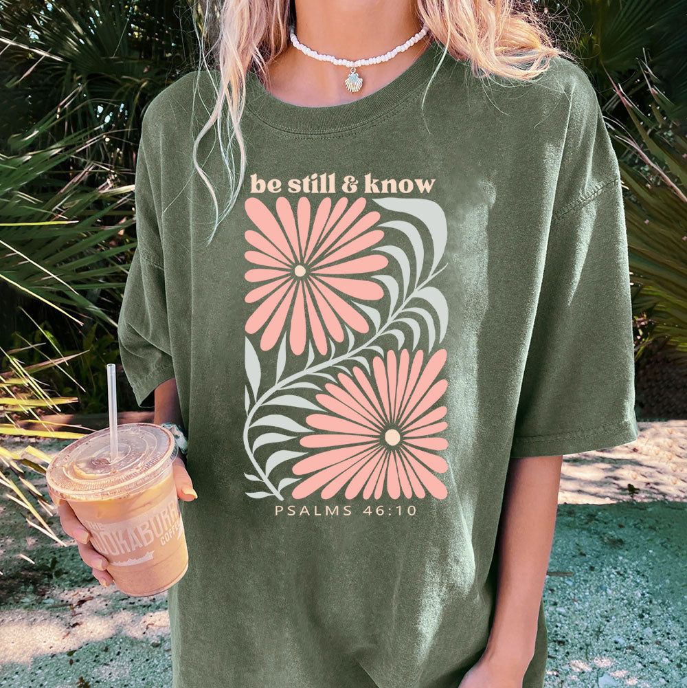 Be Still And Know Christian Washed T-Shirt