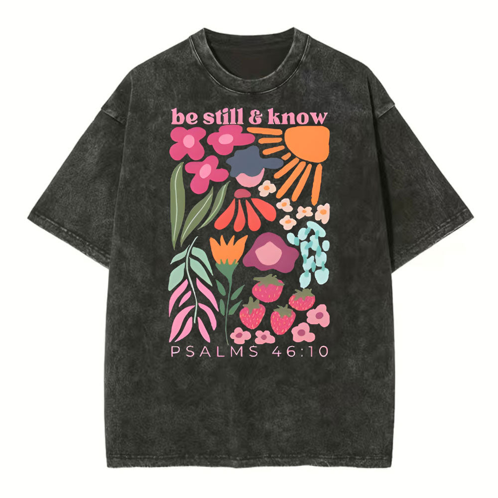 Be Still And Know Christian Washed T-Shirt