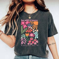 Be Still And Know Christian Washed T-Shirt