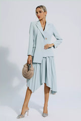 Blaire Gray Ruched Blazer Set