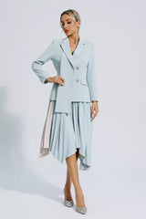 Blaire Gray Ruched Blazer Set